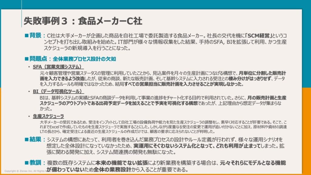 食品メーカーでのSCM失敗事例