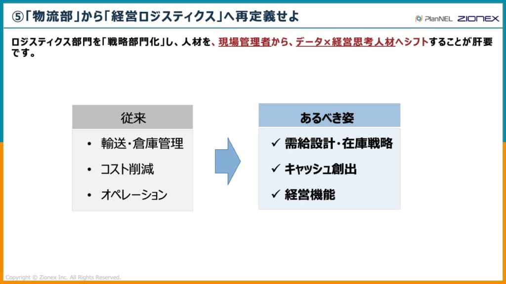 物流部から経営ロジスティクスへ再定義せよ