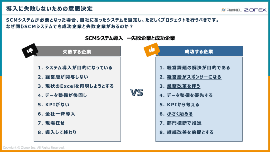 SCMシステム導入に失敗しないための意思決定